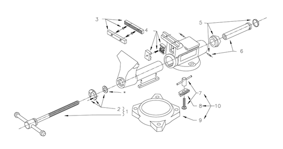 Fig-0 Diagram and Parts List for B-1992 1750 Wilton Vise