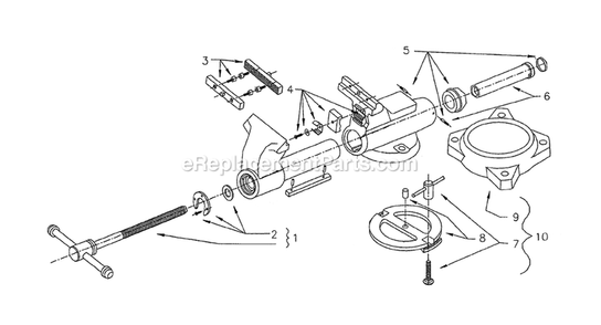 Diagram Diagram and Parts List for 10500 (AW45-B-1998)(1998 and Before) Wilton Vise