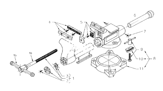 Parts List Diagram and Parts List for 1755SE 28806A Wilton Vise