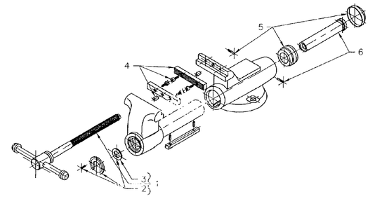 Parts List Diagram and Parts List for 400N 28836 Wilton Vise