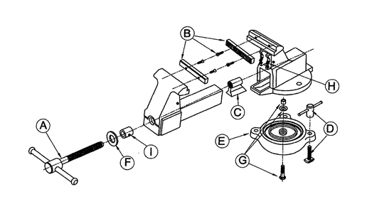 Fig-0 Diagram and Parts List for 205M3 10405 Wilton Vise
