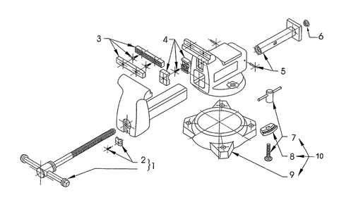 Diagram Diagram and Parts List for 745A  Wilton Vise