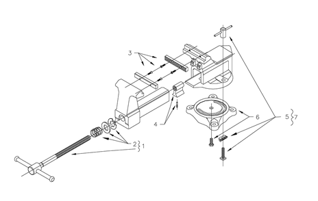 Diagram Diagram and Parts List for 655  Wilton Vise