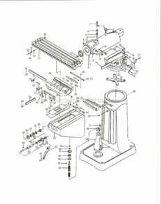 Base Diagram and Parts List for PVS203  Wilton Mill