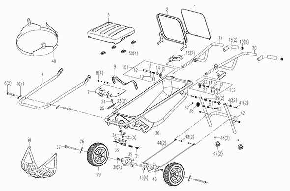 Worx Wg050.1 Diagram and Parts List for WG0501  Worx Tool Stand & Cart