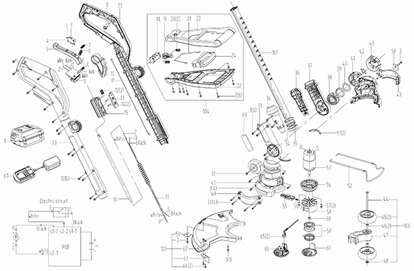 Worx Wg167 Diagram and Parts List for WG167  Worx Edger