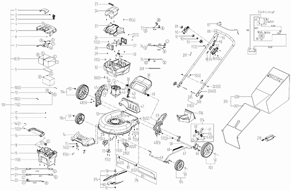 Worx Wg770 Diagram and Parts List for WG770  Worx Lawn Mower