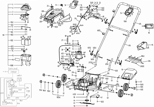 Worx Wg782 Diagram and Parts List for WG782  Worx Lawn Mower