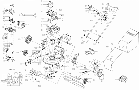 Worx Wg772 Diagram and Parts List for WG772  Worx Lawn Mower