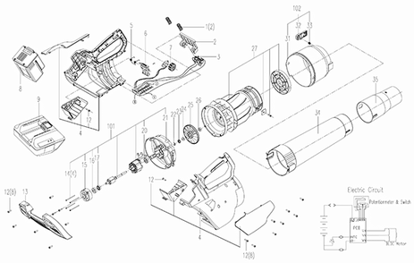 Worx Wg591 Diagram and Parts List for WG591  Worx Leaf Blower / Vacuum