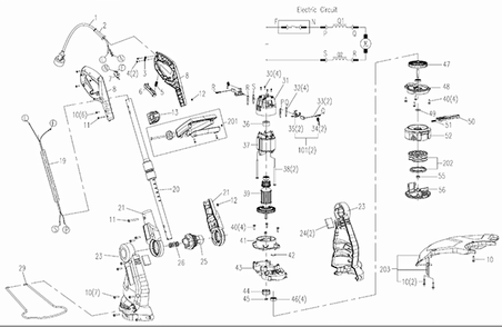 Worx Wg119 Diagram and Parts List for WG119  Worx Edger