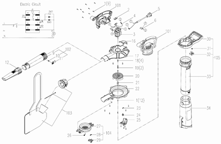 Worx Wg507 Diagram and Parts List for WG507  Worx Leaf Blower / Vacuum
