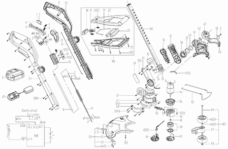 Worx Wg167 Diagram and Parts List for WG167  Worx Edger