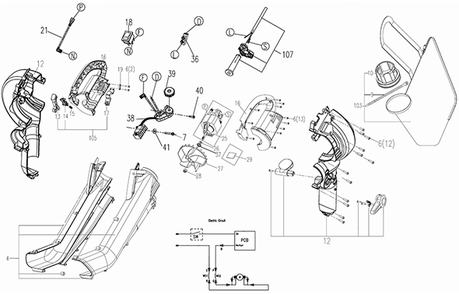 Worx Wg501 Diagram and Parts List for WG501  Worx Leaf Blower / Vacuum