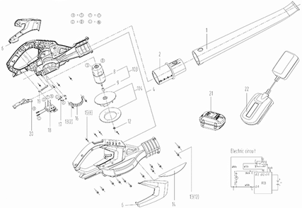 Part Location Diagram of 50023681 Worx Switch