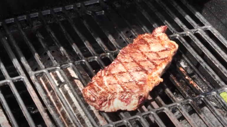 Steaked seared on the grill