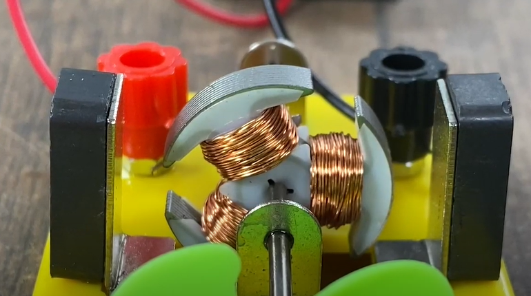 The front of an electric motor