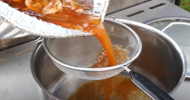 Straining the gravy