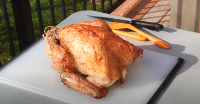 Finished turkey off the grill