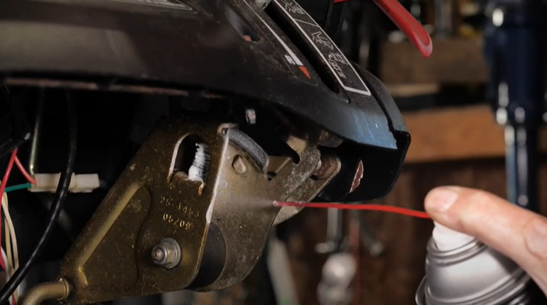 Lubricate the components of the chute