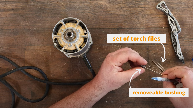 Clean removeable bushing collets