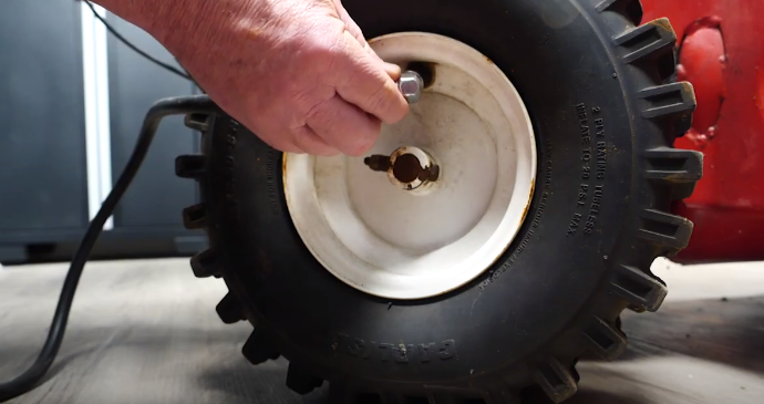 Inflate your snowblower's tire