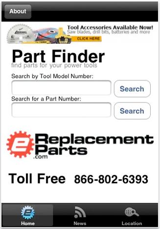eReplacementParts.com iPhone Search Application