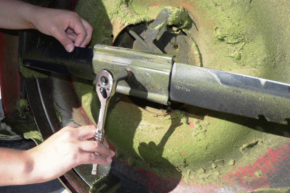 Remove Mower Blade Bolt