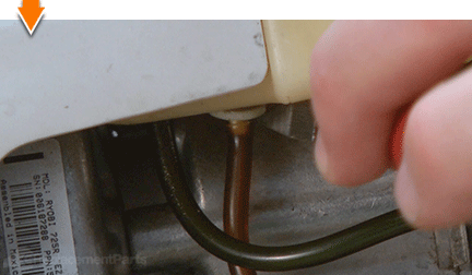 Pry the washer off the stem