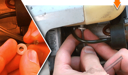 Slide the washer onto the line