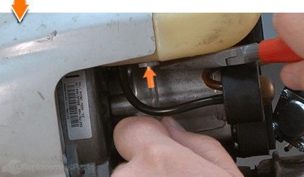 Seat the washer against the tank