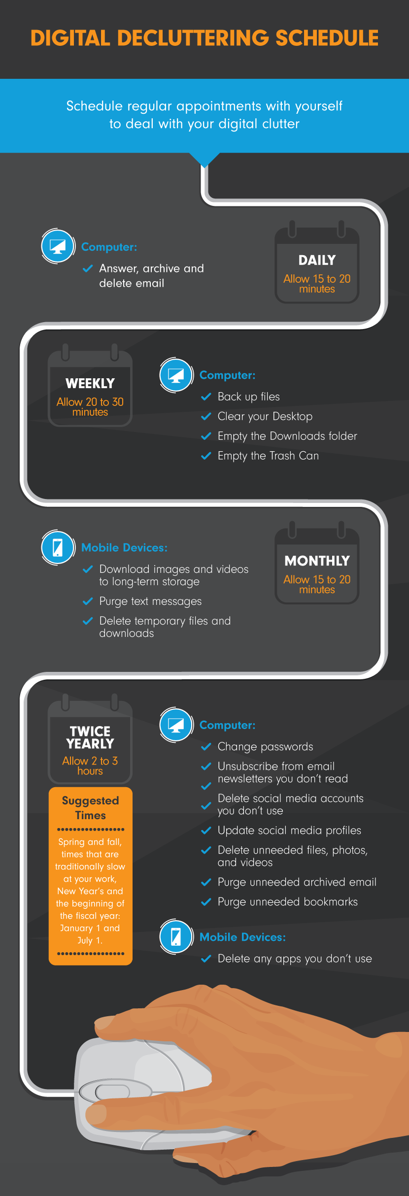 Digital Decluttering Schedule - Downsize and Organize Your Digital Clutter