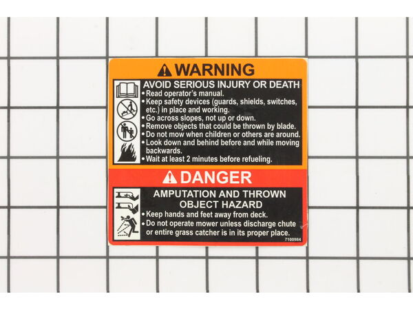 10002053-1-M-Murray-7100984YP-Decal, Warning/Danger Walk-Behind Mower