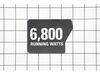 Running Watts Label – Part Number: 940596002