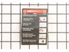 Starting Instruction Label – Part Number: 940617032