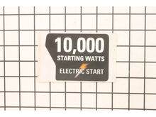 Starting Watts Label – Part Number: 940686044