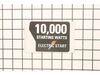 Starting Watts Label – Part Number: 940686044