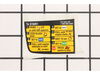Starting Label – Part Number: 940734083