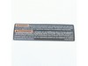 Combustion Warning Label (RDCA6800) – Part Number: 940947003