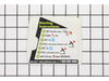 Start Instructions Label – Part Number: 941739001