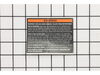 Label Warning – Part Number: N008802