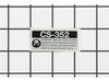 Label, CS-352 – Part Number: X503010400