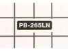 Label - Model -- Pb-265Ln – Part Number: X503011560