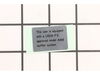 Caution Plate L – Part Number: X505003850