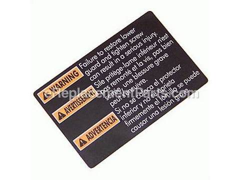 10078118-1-M-Ryobi-089100300909-Upper Guard Warning Label