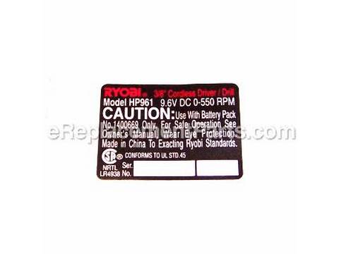 10081581-1-M-Ryobi-4910028-Rating Label Hp961k