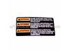 Warning Label Upper Grd. – Part Number: 580411000