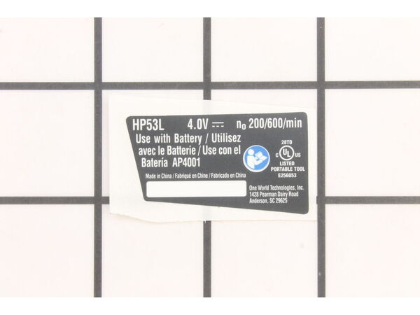 10085503-1-M-Ryobi-940032127-Label Data Hp53l