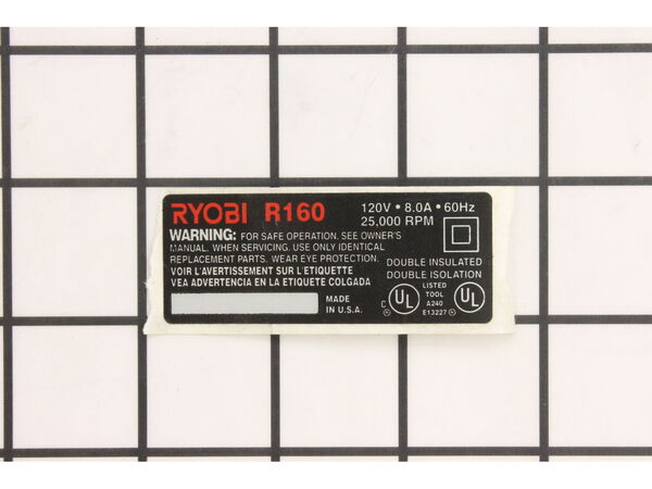 10086186-1-M-Ryobi-973677001-Data Plate R160