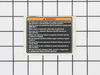 Warning Label – Part Number: 80029002901